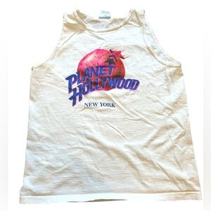VTG PLANET HOLLYWOOD New York NYC Neon Pink Tank Top MEDIUM